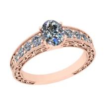 1.35 Ctw VS/SI1 Diamond Style 14K Rose Gold Engagement Filigree Ring ALL DIAMOND ARE LAB GROWN