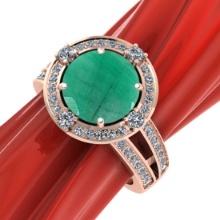 2.35 CtwVS/SI1 Emerald and Diamond14K Rose Gold Engagement Halo Ring (ALL DIAMOND ARE LAB GROWN)