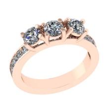 1.25 Ctw VS/SI1 Diamond14K Rose Gold Engagement Ring (ALL DIAMOND ARE LAB GROWN)