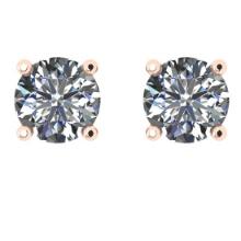 CERTIFIED 2.02 CTW ROUND I/SI2 DIAMOND (LAB GROWN Certified DIAMOND SOLITAIRE EARRINGS ) IN 14K YELL