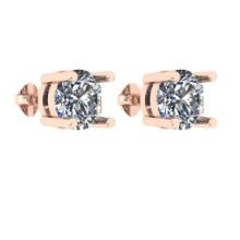 CERTIFIED 2 CTW ROUND D/SI2 DIAMOND (LAB GROWN Certified DIAMOND SOLITAIRE EARRINGS ) IN 14K YELLOW
