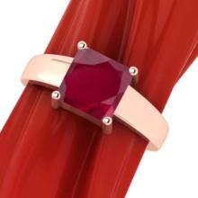 2.20 Ctw Ruby14K Rose Gold Solitaire Ring (ALL DIAMOND ARE LAB GROWN)