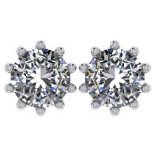 CERTIFIED 0.71 CTW ROUND E/VS1 DIAMOND (LAB GROWN Certified DIAMOND SOLITAIRE EARRINGS ) IN 14K YELL