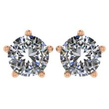 CERTIFIED 1.5 CTW ROUND F/SI2 DIAMOND (LAB GROWN Certified DIAMOND SOLITAIRE EARRINGS ) IN 14K YELLO