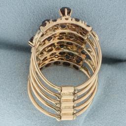 Garnet Stacking Ring Set In 14k Rose Gold