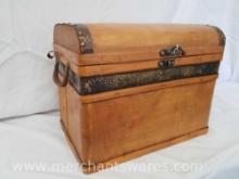 Wooden Storage Chest with Latch and Handles