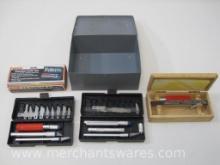 X-Acto and Precision Knives and Blades in a Tin Box