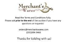 Items in the auction are PICK UP in Ringwood NJ ONLY, unless otherwise specifically noted. WE ARE AT