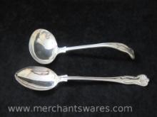 Vintage Sheffield Silver Plated Ladle and Large Serving Spoon, 15oz