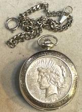 1922 Silver Peace Dollar Pocket Watch