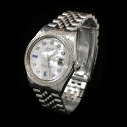 Rolex DateJust SS 36mm Custom Diamond Bezel Men's Wristwatch