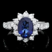 14k Gold 2.00ct Sapphire 0.80ct Diamond Ring