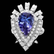 14k Gold 4.50ct Tanzanite 2.30ct Diamond Ring