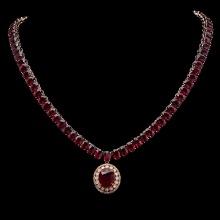 14K Gold 115.72ct Ruby & 1.35ct Diamond Necklace