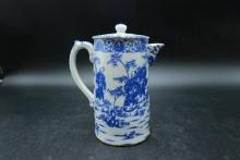 Asian Blue Ware Tea Pot