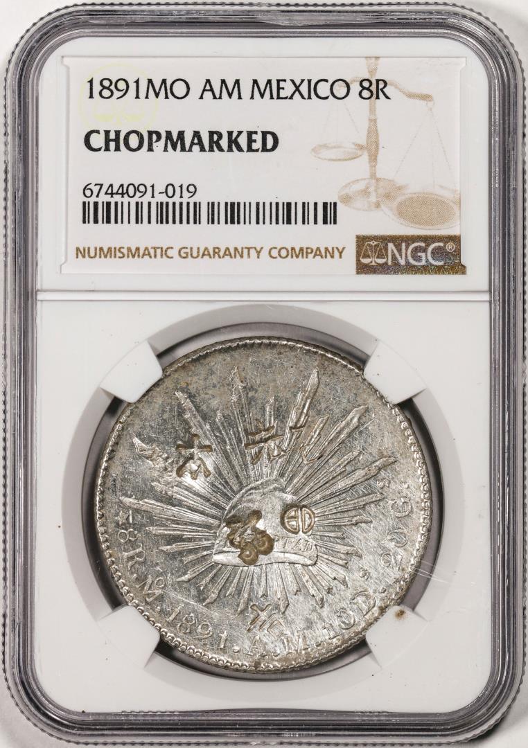 1891MO AM Mexico 8 Reales Silver Coin NGC Chopmarked