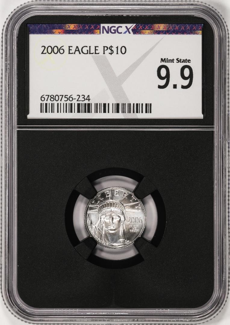 2006 $10 Platinum American Eagle Coin NGCX Mint State 9.9