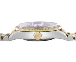 Rolex Mens Two Tone Factory Champagne Diamond Datejust Wristwatch