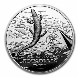 2022 Palau $5 American Alligator 1oz Silver Coin with Box & COA