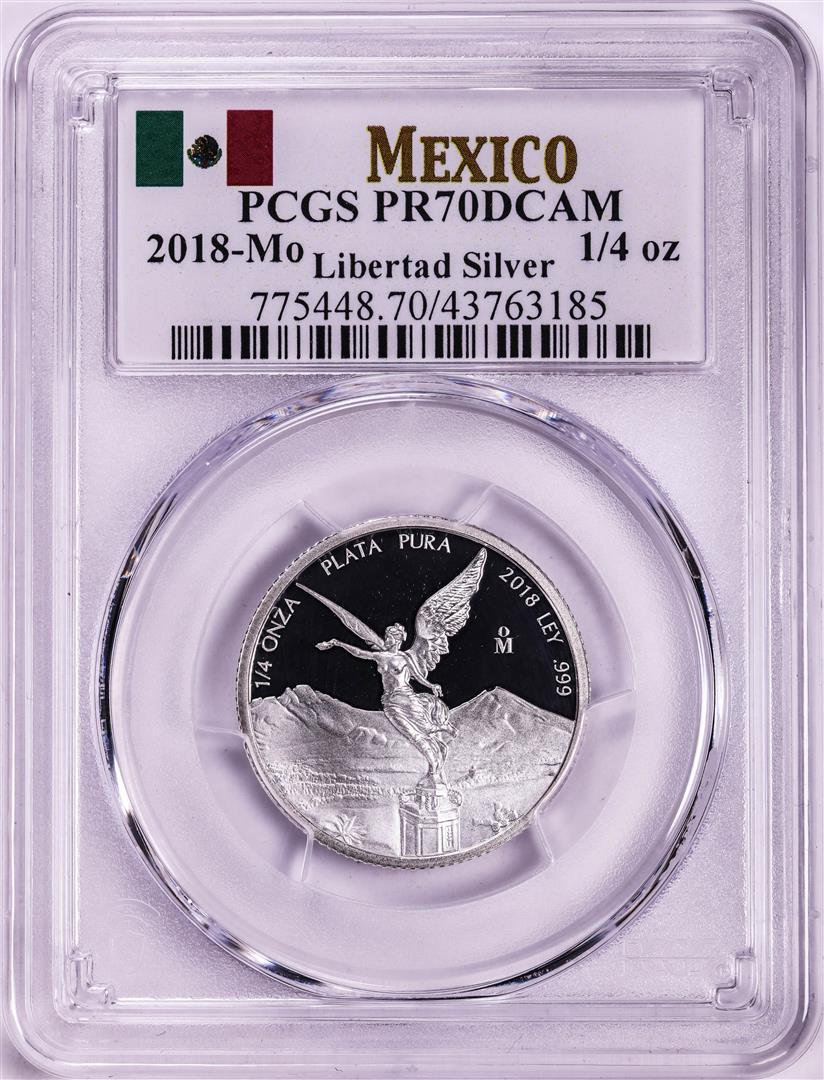 2018-Mo Mexico Proof 1/4 oz Silver Libertad Coin PCGS PR70DCAM