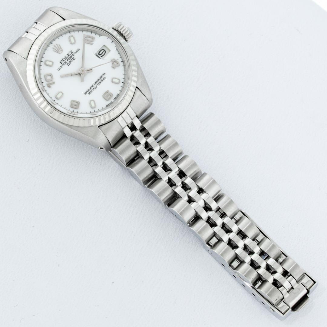 Rolex Ladies Stainless Steel White Dial Datejust Wristwatch