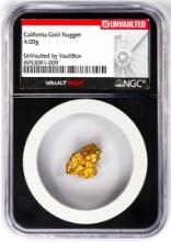 4.00 Gram California Gold Nugget NGC Vaultbox Unvaulted