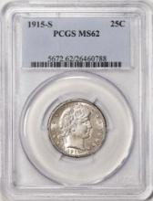 1915-S Barber Quarter Coin PCGS MS62