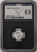 2006 $10 Platinum American Eagle Coin NGCX Mint State 9.9