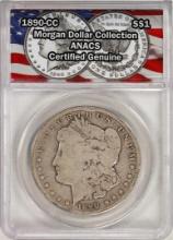 1890-CC $1 Morgan Silver Dollar Coin ANACS Certified Genuine