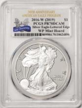 2016-W Lettered Edge $1 Proof American Silver Eagle Coin PCGS PR70DCAM WP Mint Hoard