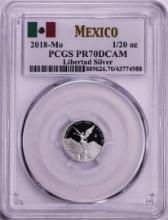 2018-Mo Mexico Proof 1/20 oz Silver Libertad Coin PCGS PR70DCAM