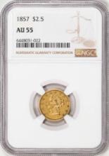 1857 $2 1/2 Liberty Head Quarter Eagle Gold Coin NGC AU55