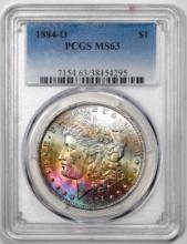 1884-O $1 Morgan Silver Dollar Coin PCGS MS63 Amazing Toning