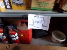 (2) Fire Extinguishers, Camp Lantern in Case, Rat Trap and Bait on Bottom S
