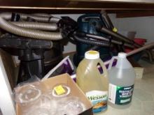 Contents of Floor Under Shelves (Left Side) (2) Vacuum Cleaners (Rainbow an