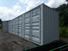 New 40' Shipping/Storage Container with (4) Side Access Doors, Swing Out Do