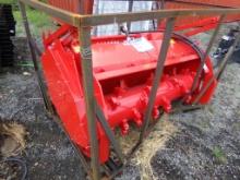 New Agrotk Standard Flow Forestry Drum Mulcher for Skid Steer, Red