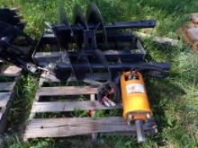 Wolverine Skid Steer Mount Hydraulic Auger With (2) Bits 12'' X18''