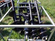 Hydraulic Auger with (3) Bits - 8'', 12'', 18'', Skid Steer Mount