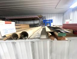 LOT WITH COPPER AND ALUMINUM BUS BARS, COPPER; (2) 1/4"X 3" X 12', (3) 1/4" X 8',