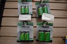 (4) PACKAGES OF NUON RECHARGEABLE BATTERIES,