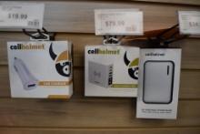 CELLHELMET 5K POWERBANK AND (3) ASSORTED CHARGERS