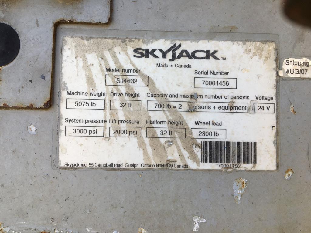 2008 Sky Jack SJIII4632 Scissor Lift,