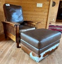 Arts and Crafts style Chair with Western Ottoman
