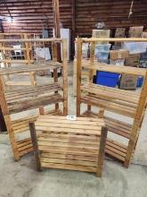 Trio Rustic Wood Slat Shelves