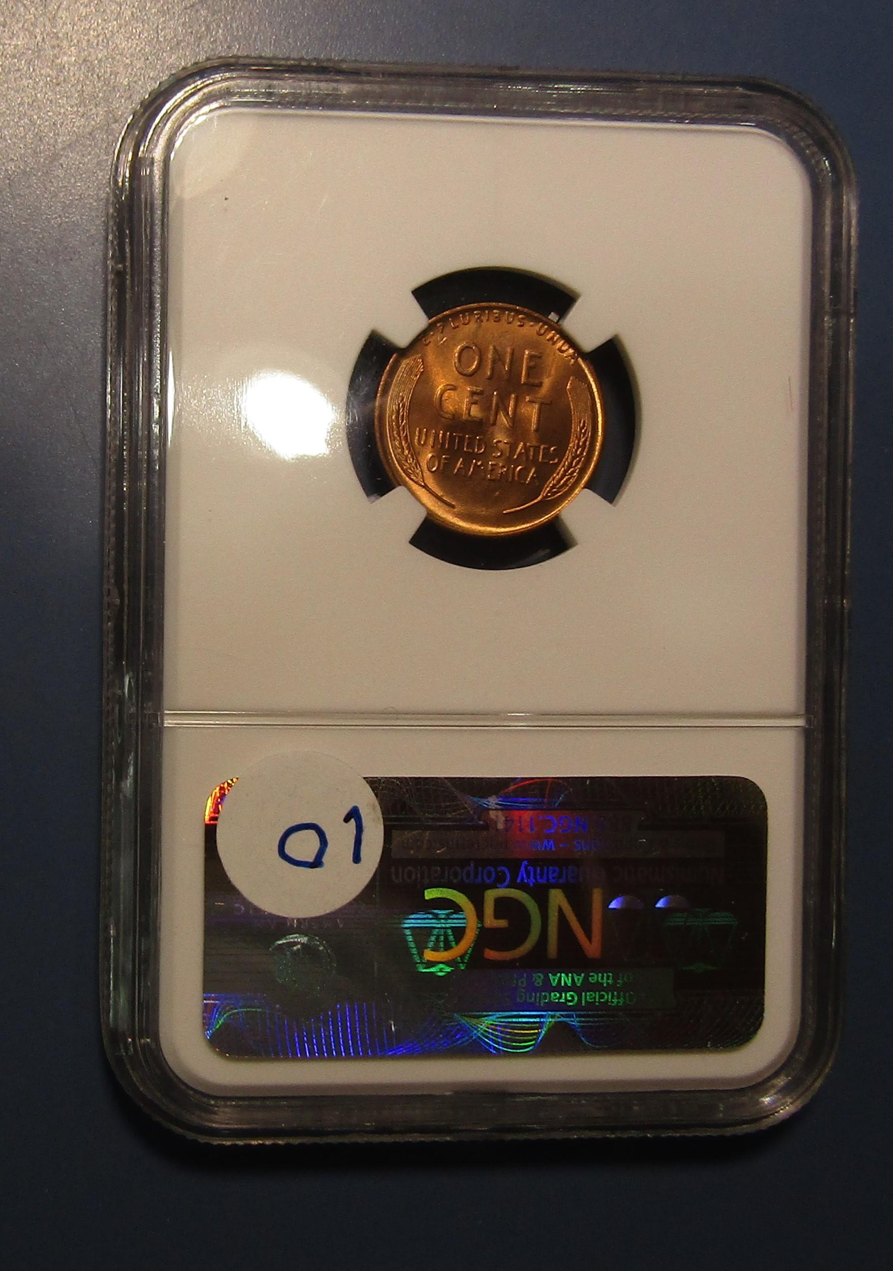 1937 LINCOLN CENT NGC MS-66 RED