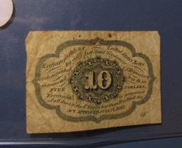 1862 TEN CENT POSTAGE CURRENCY VF