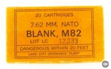 1 Sealed box of Lake City 7.62x51 NATO Blank Ammunition.