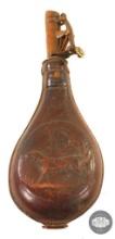 AM Co. Antique Powder Flask with Adjustable Throw