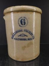 Galesburg Pottery 6 gal Crock